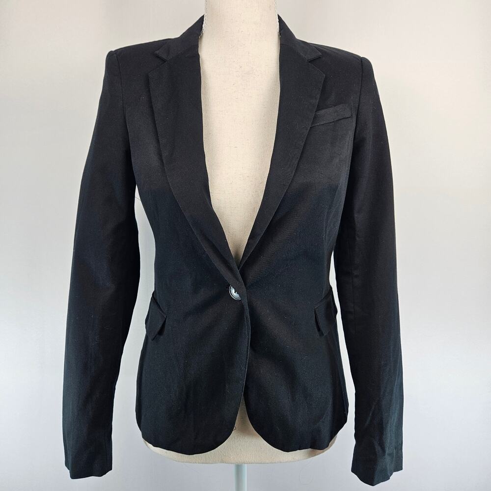 Zara Basic One Button Cotton Blend Fitted Notched… - image 2